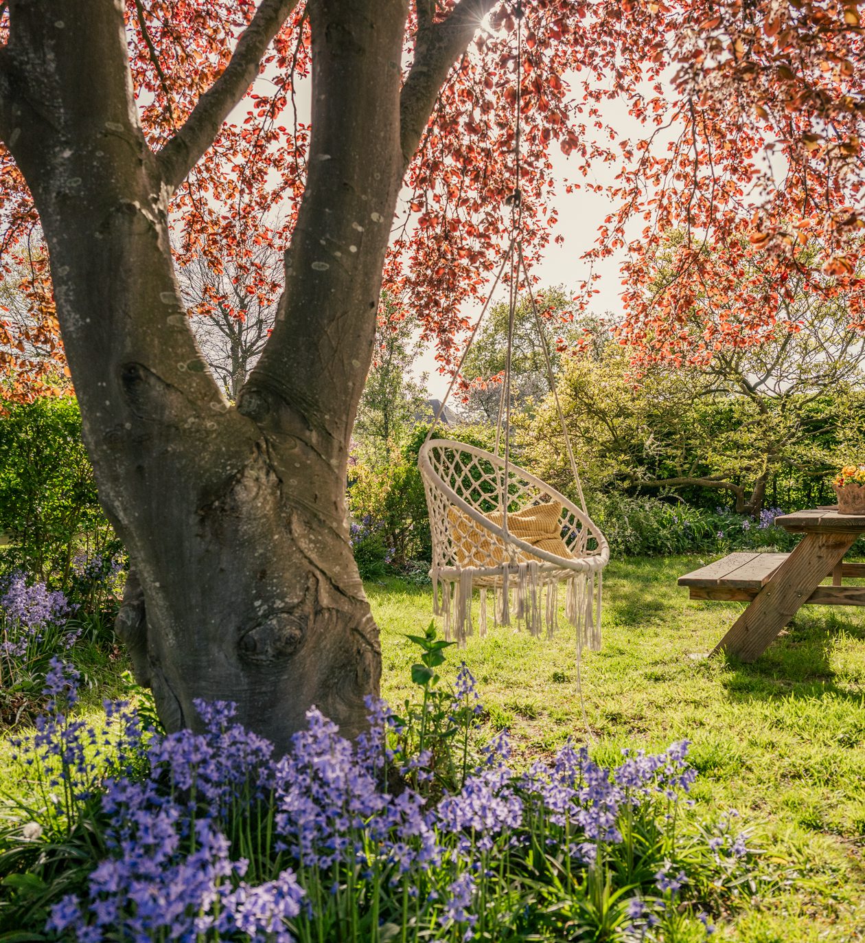 Villa Jacaranda tuin schommel